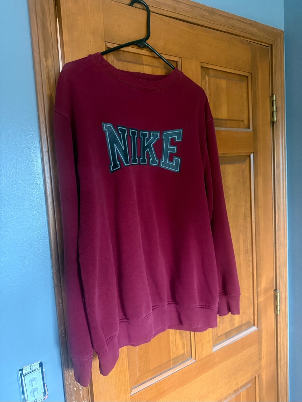 Ina Maroon Crewneck Sweatshirt with Dark Lettering